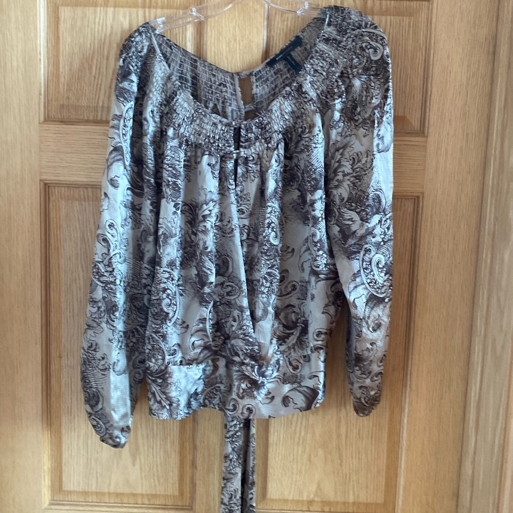 BCBG All Silk Blouse with all the details
